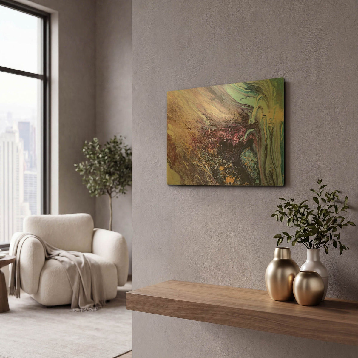 'Elfragmento' By Leticia Herrera Gold Metal Wall Art