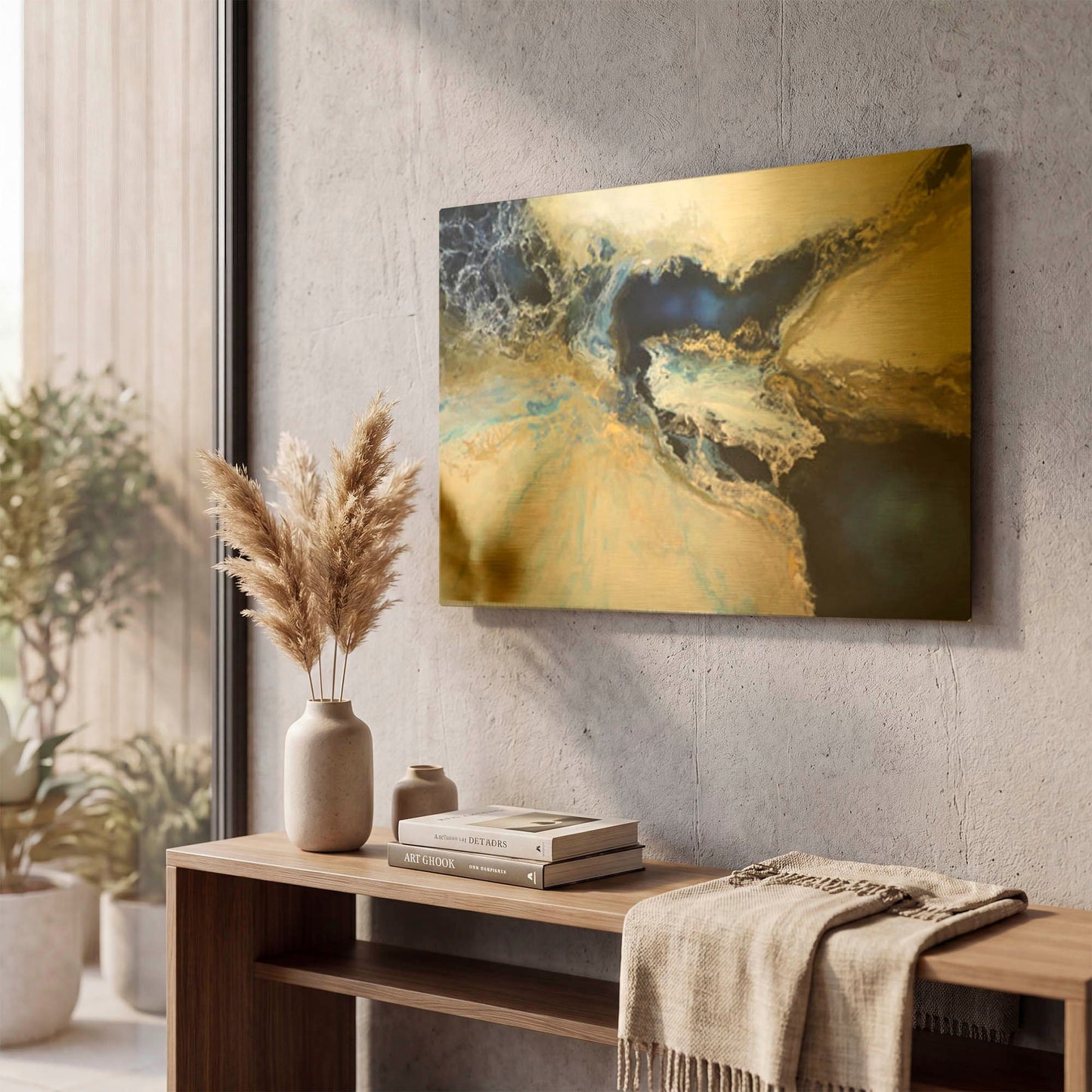 'Los Mares' By Leticia Herrera Gold Metal Wall Art