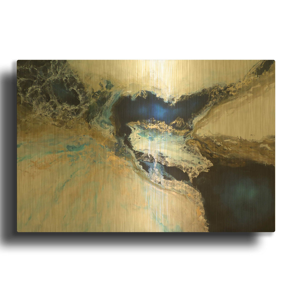 'Los Mares' By Leticia Herrera Gold Metal Wall Art