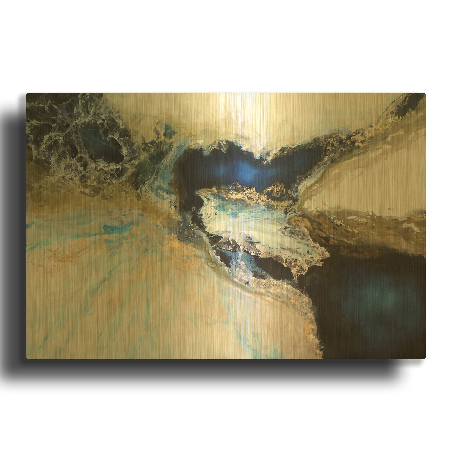 'Los Mares' By Leticia Herrera Gold Metal Wall Art