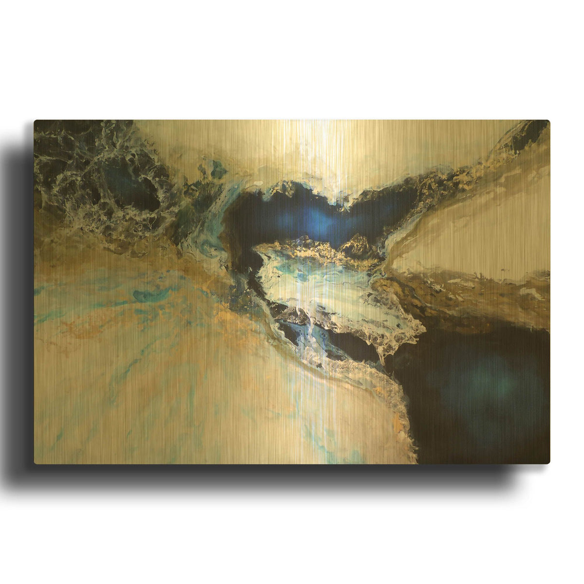 'Los Mares' By Leticia Herrera Gold Metal Wall Art