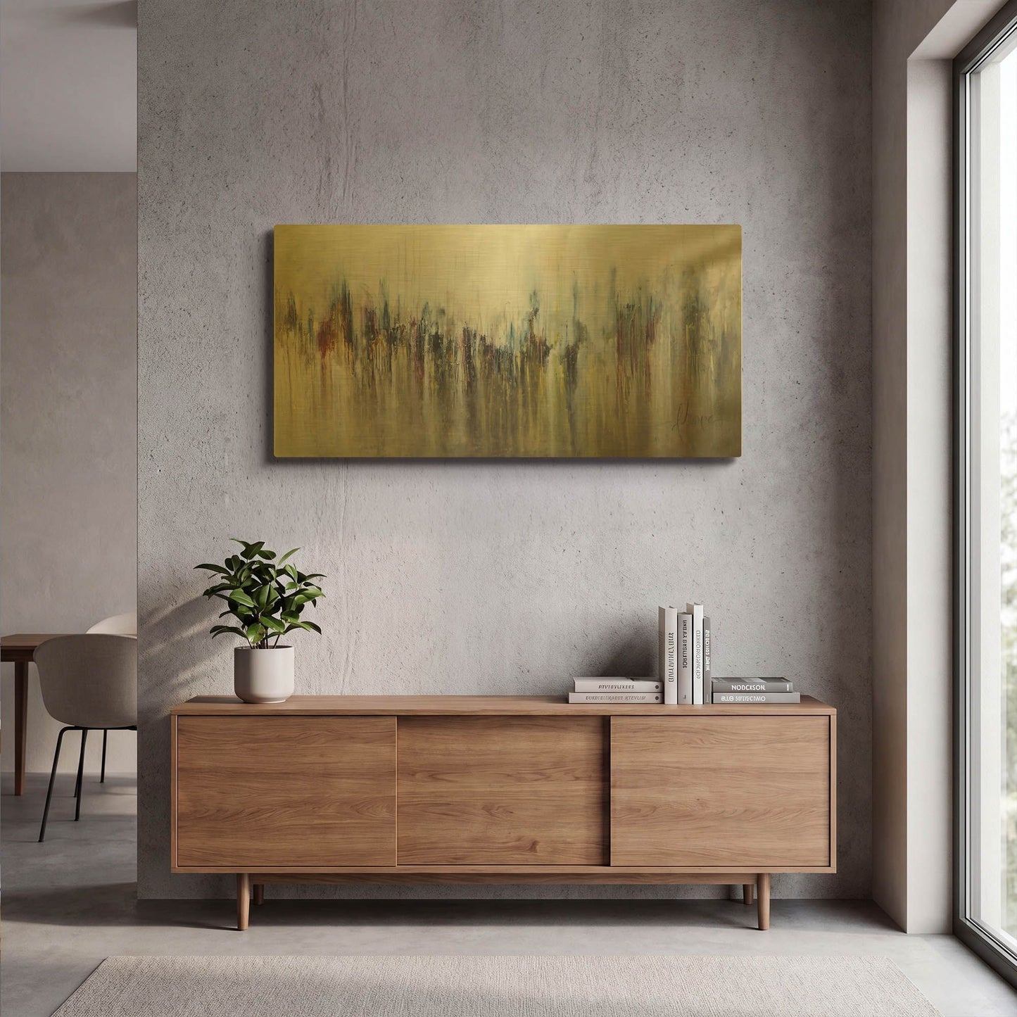 'Cascada Metalica' By Leticia Herrera Gold Metal Wall Art