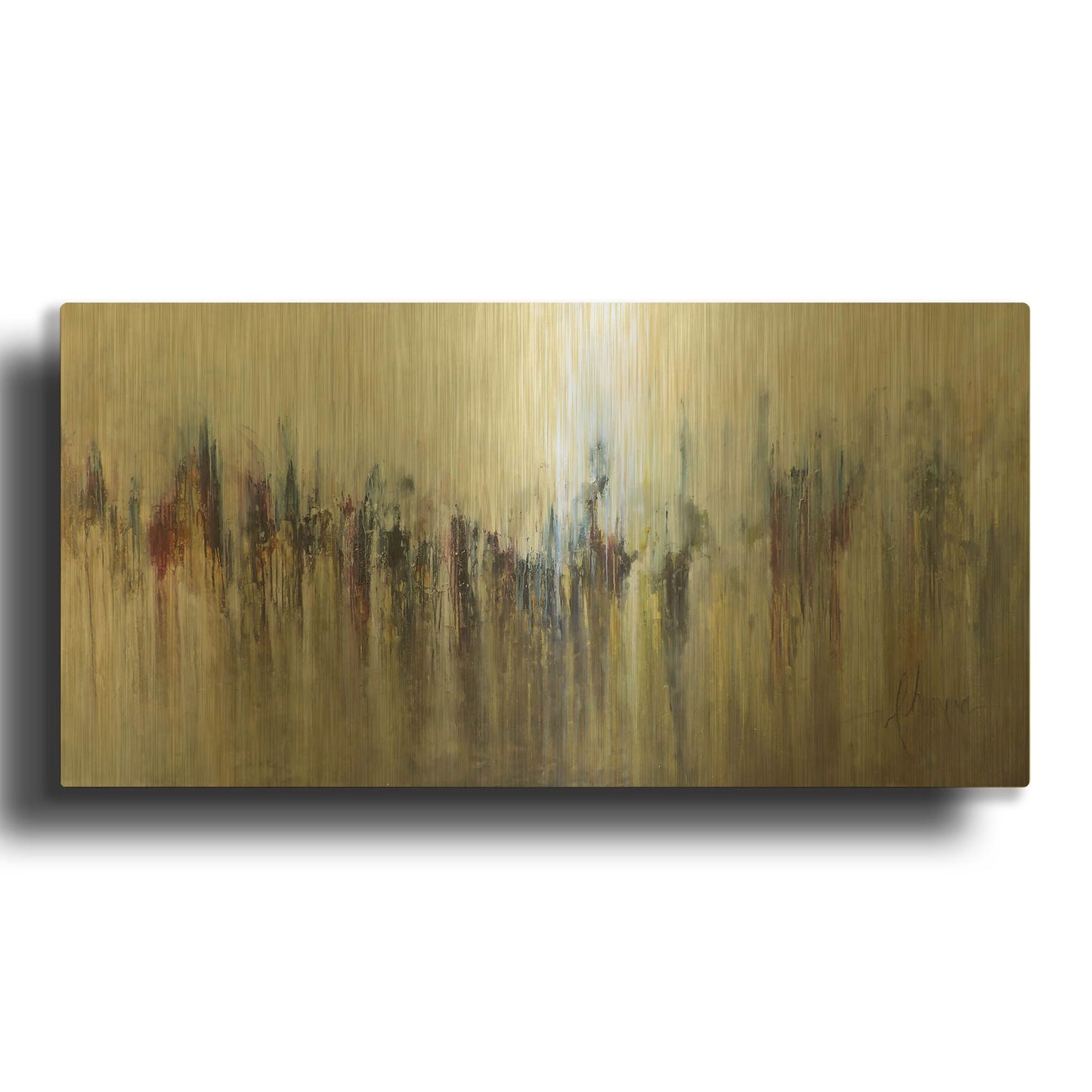 'Cascada Metalica' By Leticia Herrera Gold Metal Wall Art