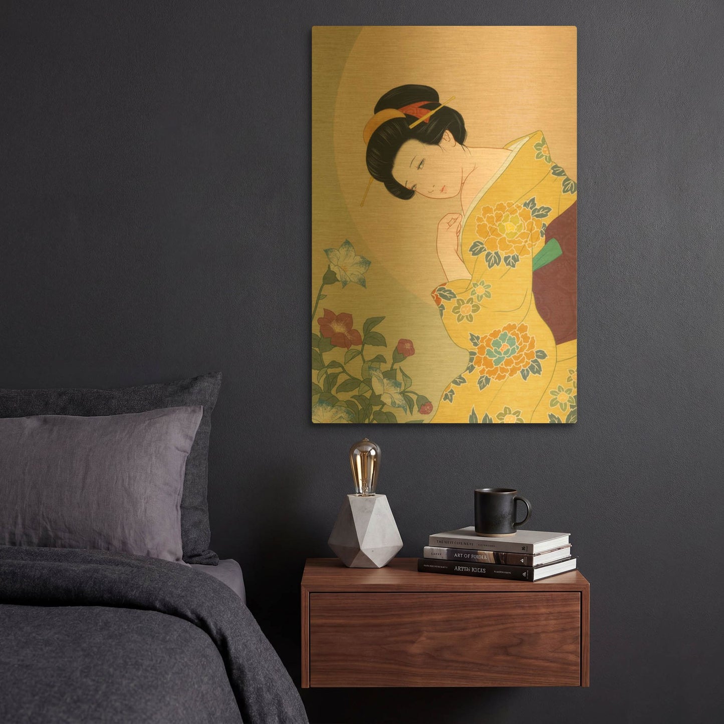 'Kikyou' By Sai Tamiya Gold Metal Wall Art