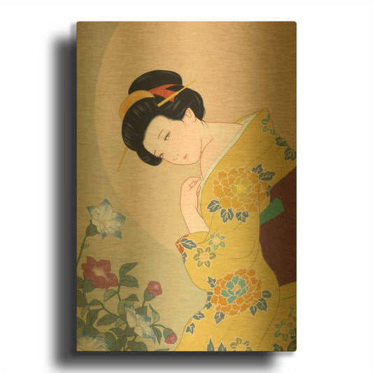 'Kikyou' By Sai Tamiya Gold Metal Wall Art
