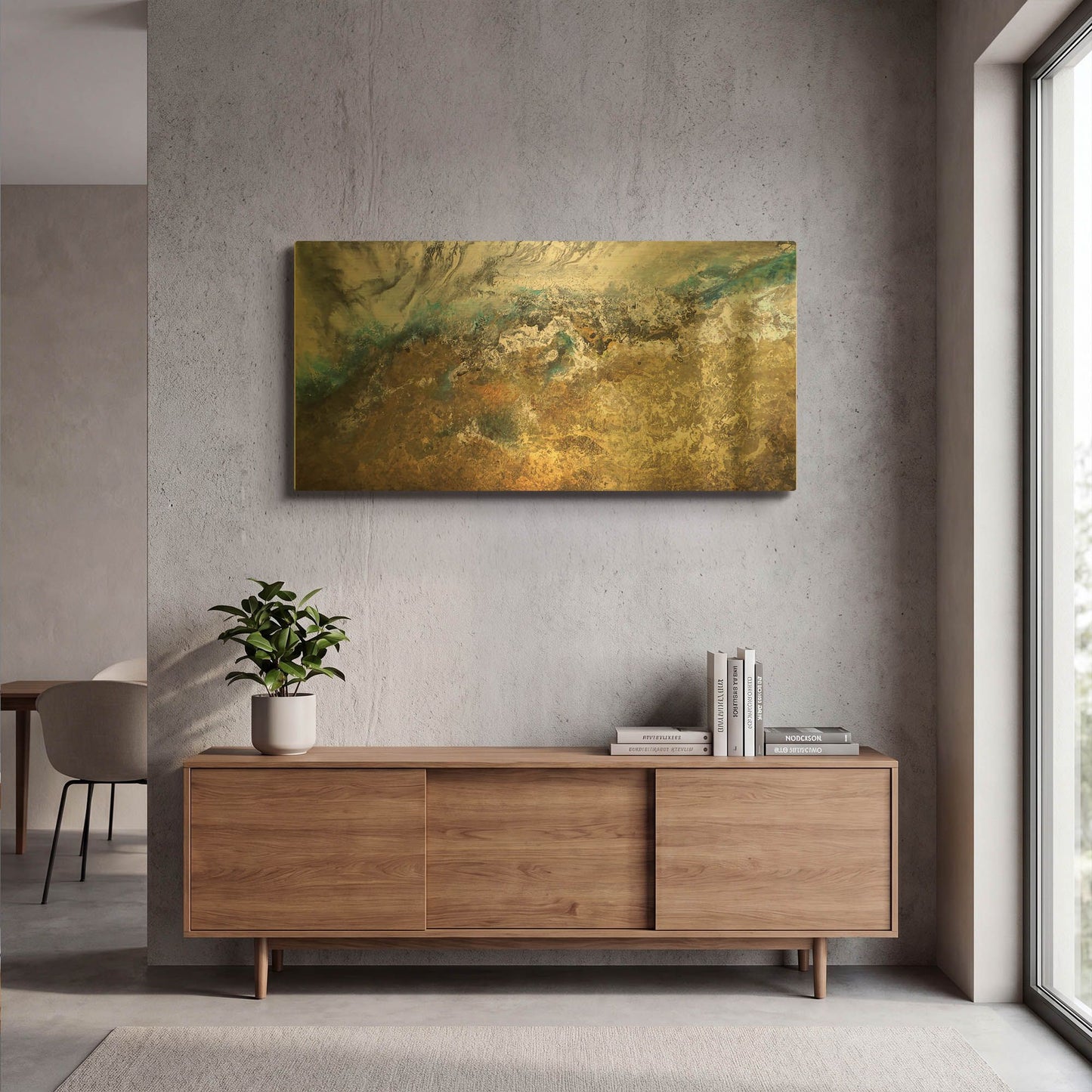 'Metalicos y Texturas II' By Leticia Herrera Gold Metal Wall Art