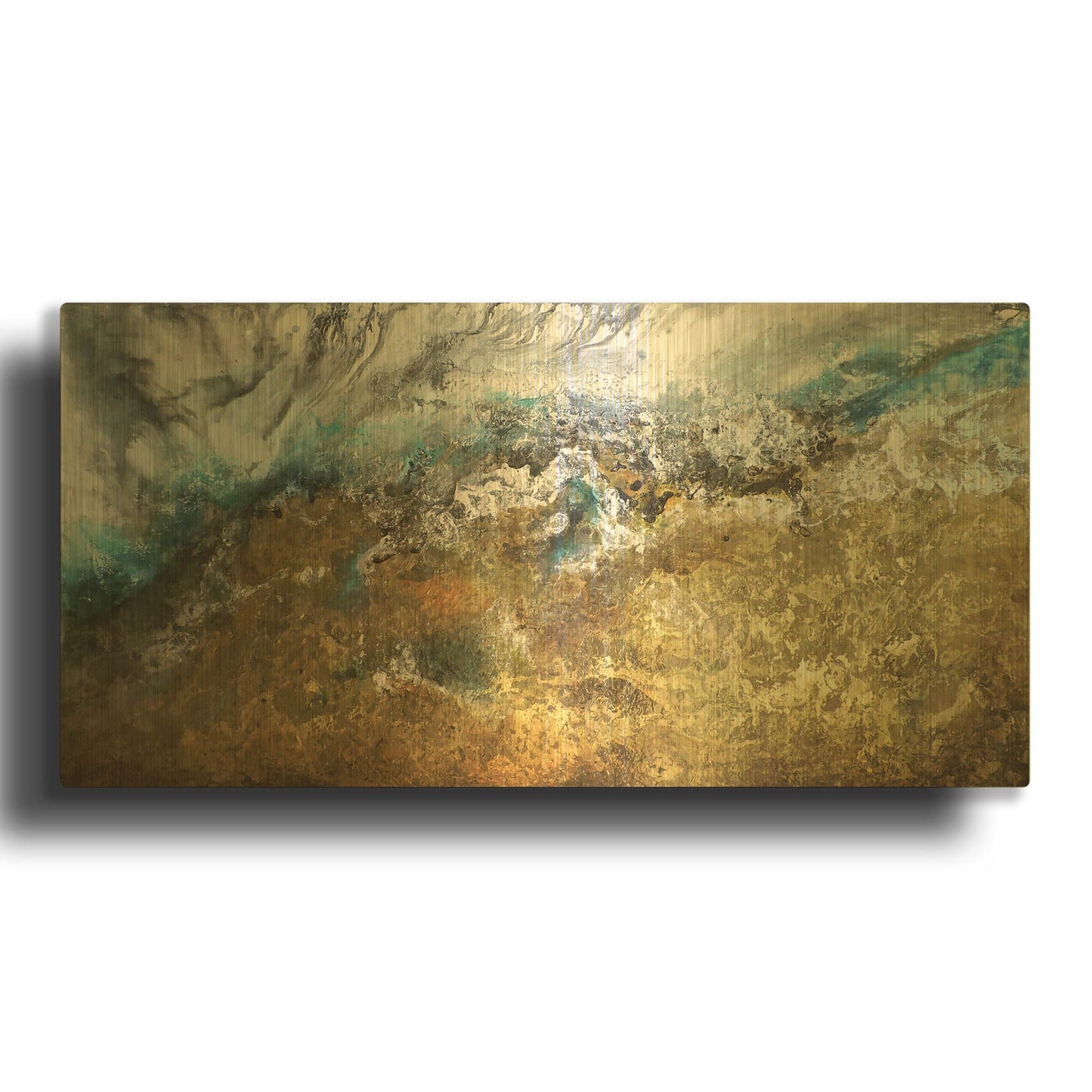 'Metalicos y Texturas II' By Leticia Herrera Gold Metal Wall Art
