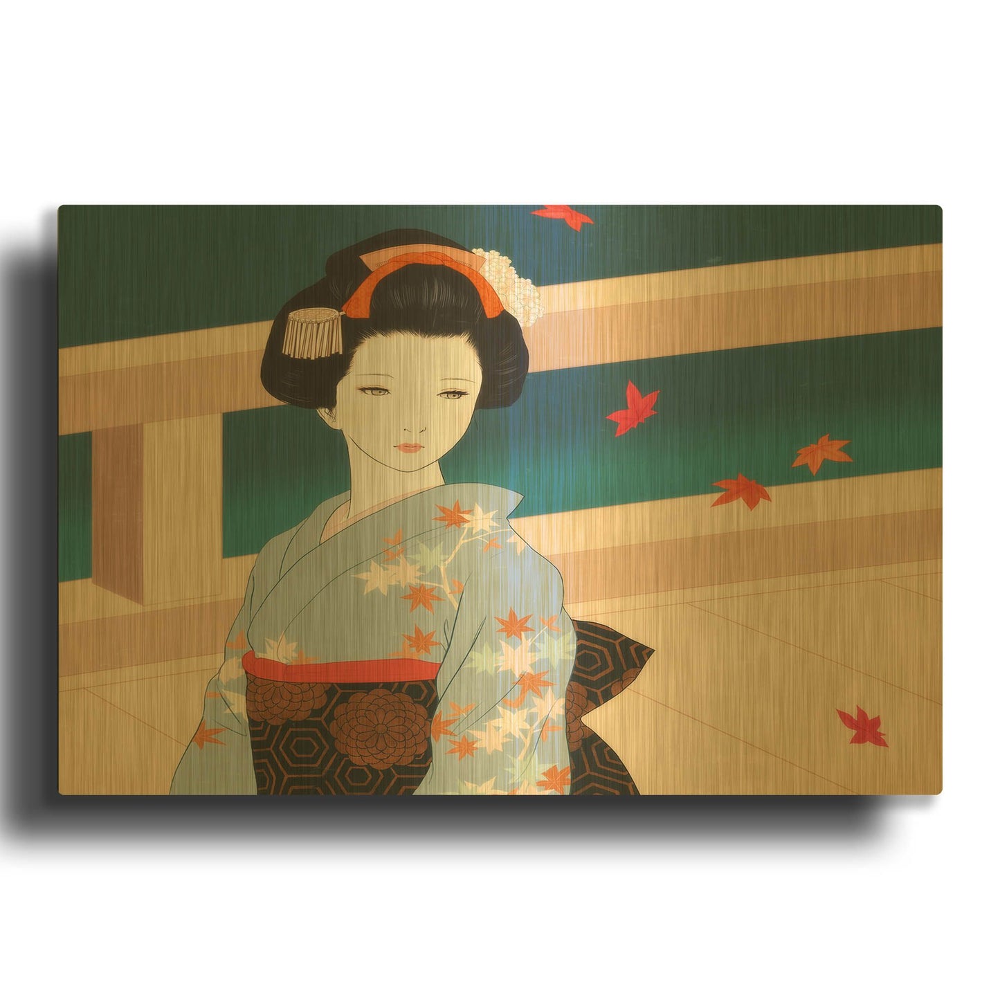 'Momiji' By Sai Tamiya Gold Metal Wall Art