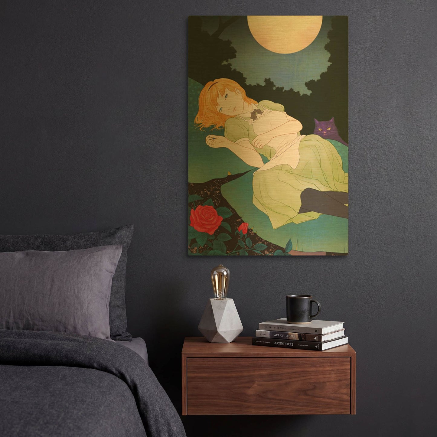 'Moonlight' By Sai Tamiya Gold Metal Wall Art