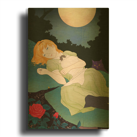 'Moonlight' By Sai Tamiya Gold Metal Wall Art