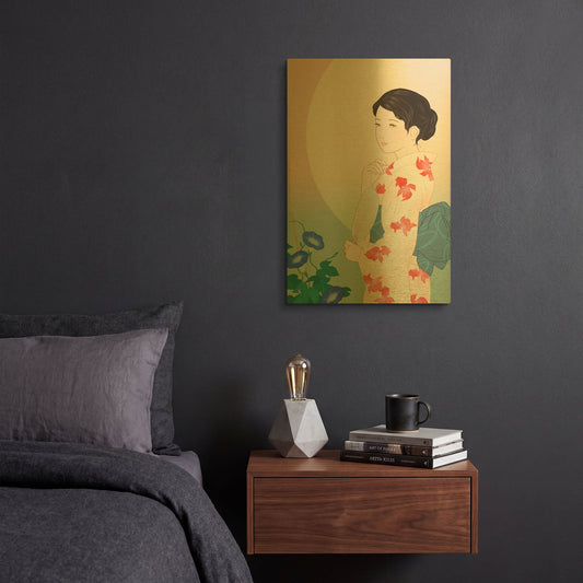 'Morning Glory' By Sai Tamiya Gold Metal Wall Art