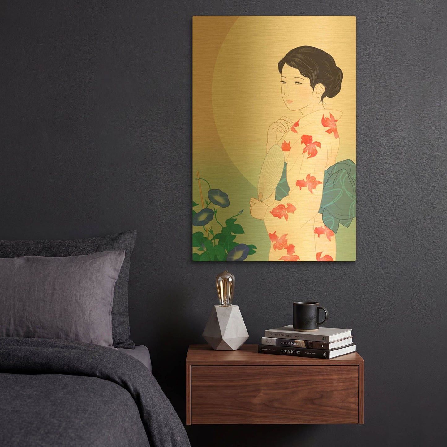 'Morning Glory' By Sai Tamiya Gold Metal Wall Art