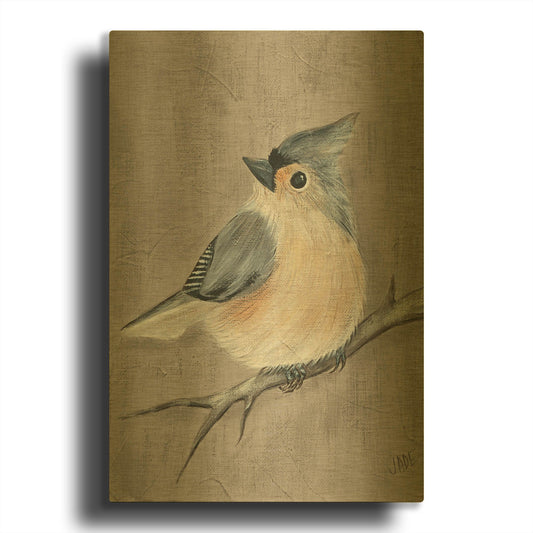 'Winter Bird I' By Jade Reynolds Gold Metal Wall Art