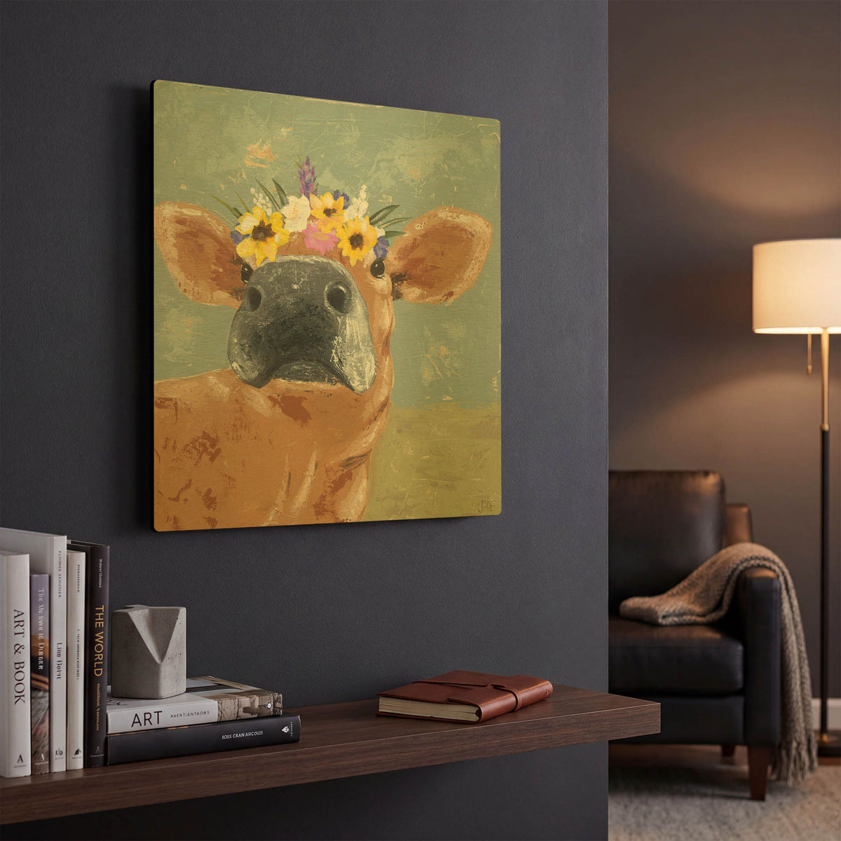 'Farm Fun II' By Jade Reynolds Gold Metal Wall Art