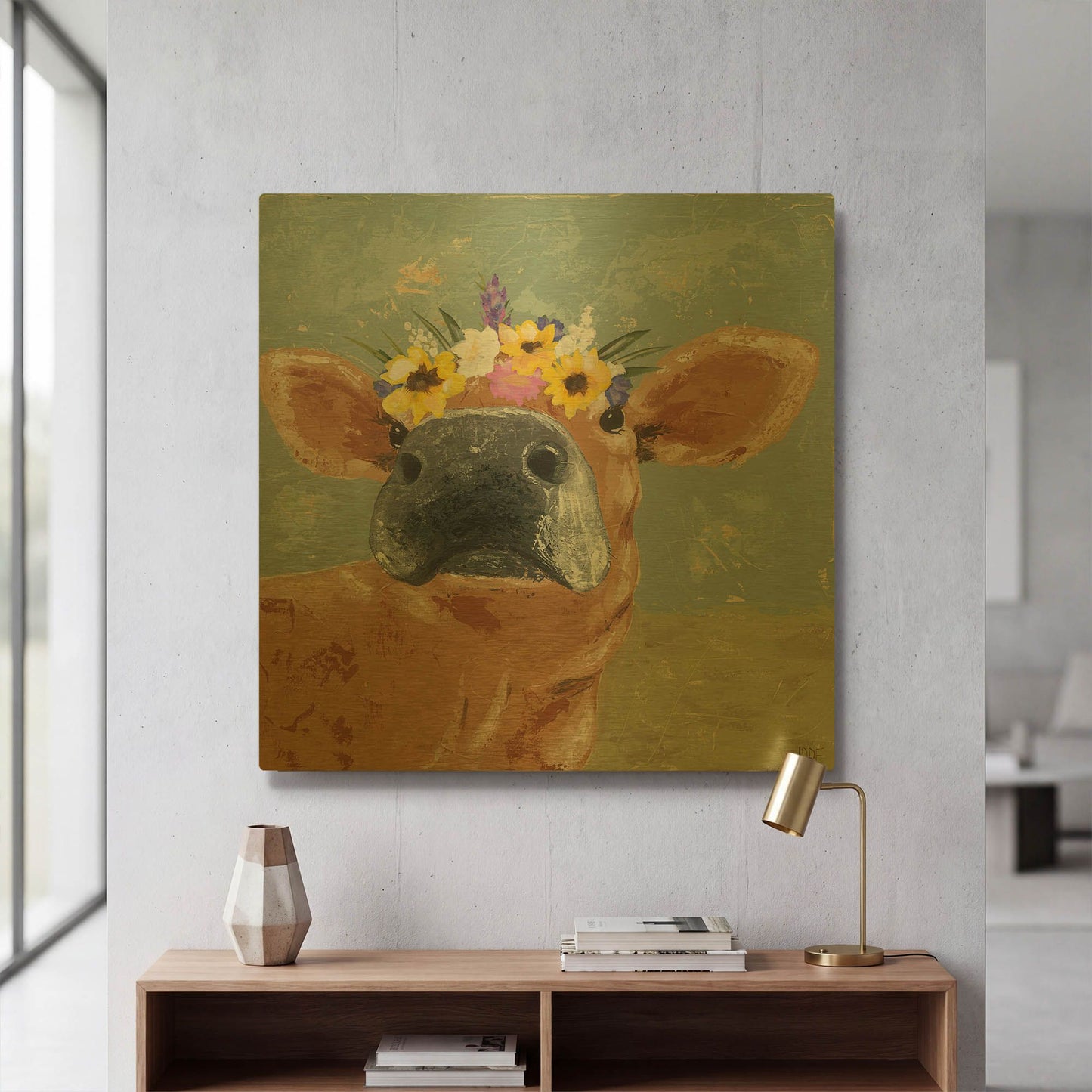 'Farm Fun II' By Jade Reynolds Gold Metal Wall Art