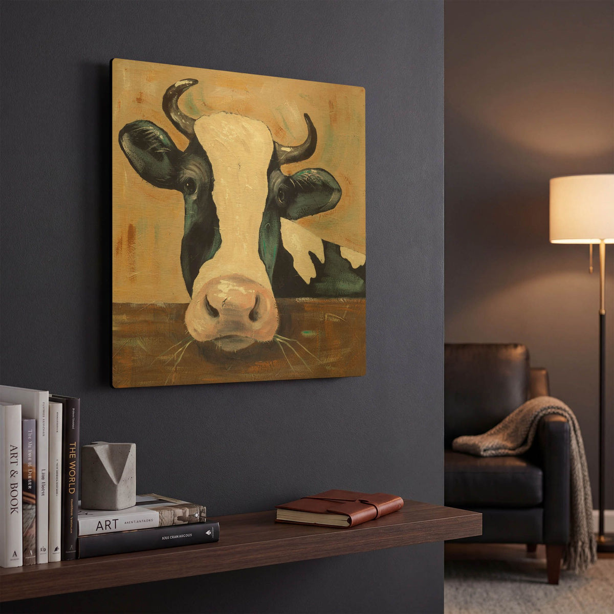'Farm Life-Gunther' By Jade Reynolds Gold Metal Wall Art