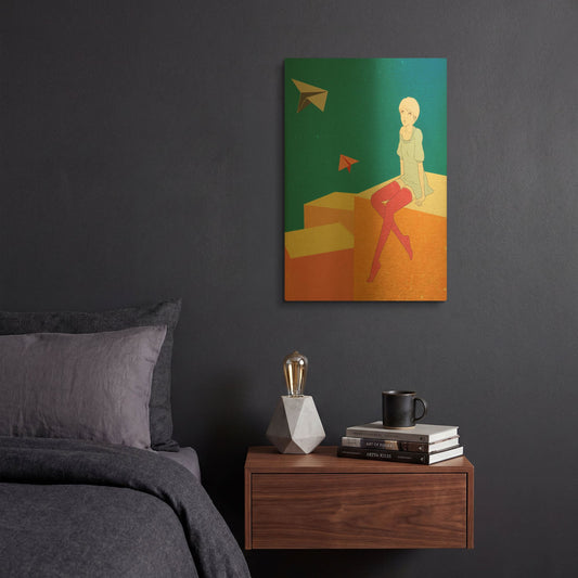'Paper Airplanes' By Sai Tamiya Gold Metal Wall Art