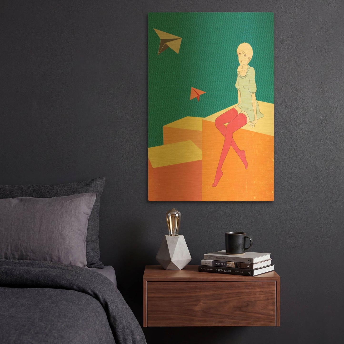 'Paper Airplanes' By Sai Tamiya Gold Metal Wall Art