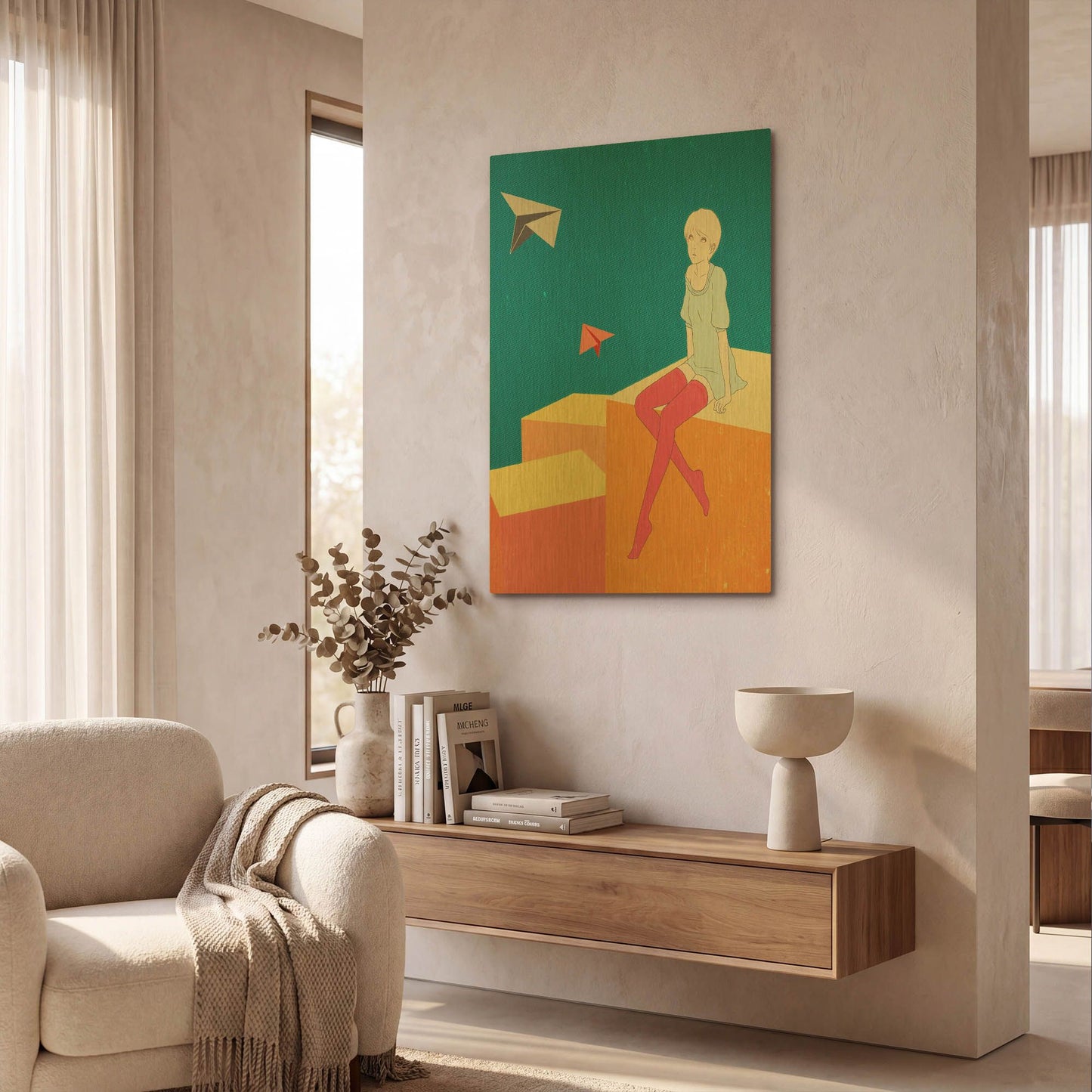 'Paper Airplanes' By Sai Tamiya Gold Metal Wall Art