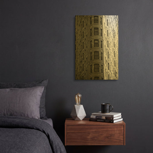 'Reflections of NYC I' By Jeff Pica Gold Metal Wall Art