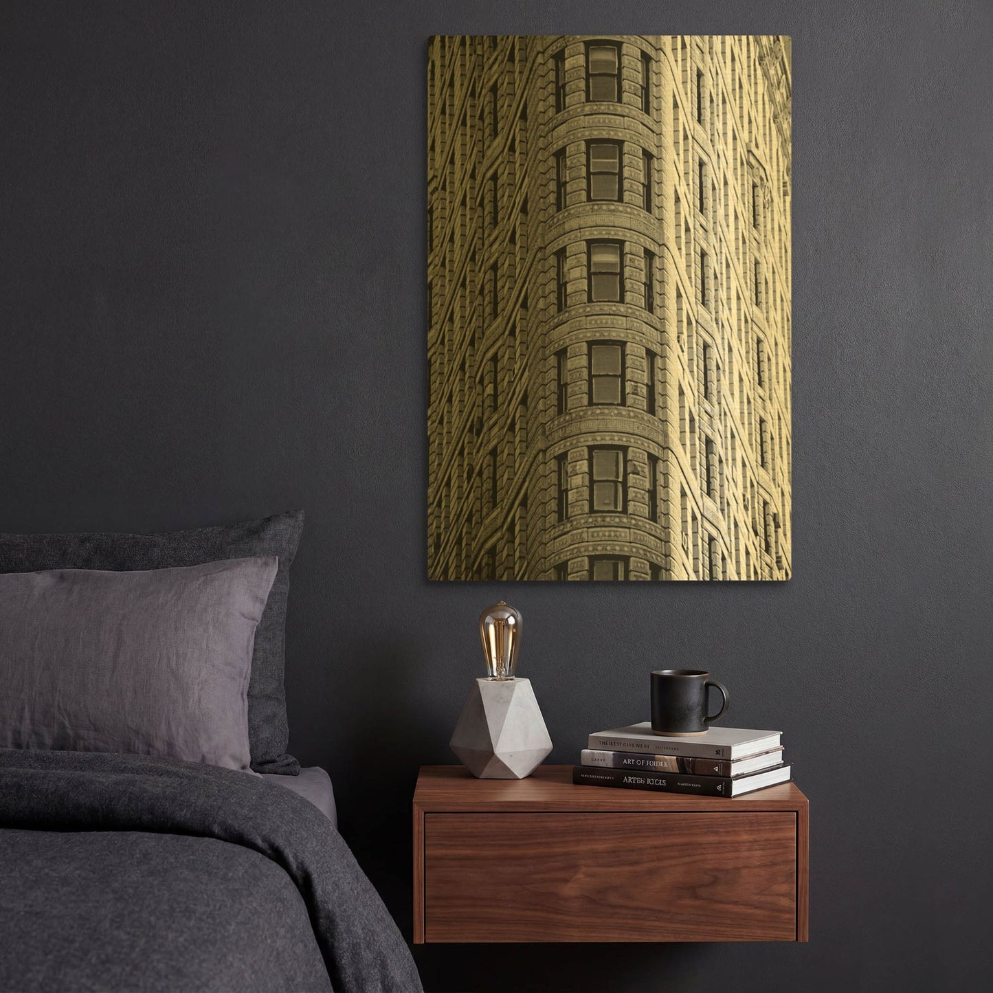 'Reflections of NYC I' By Jeff Pica Gold Metal Wall Art