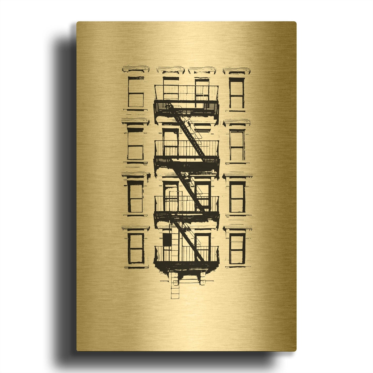 'NYC in Pure BandW XII' By Jeff Pica Gold Metal Wall Art