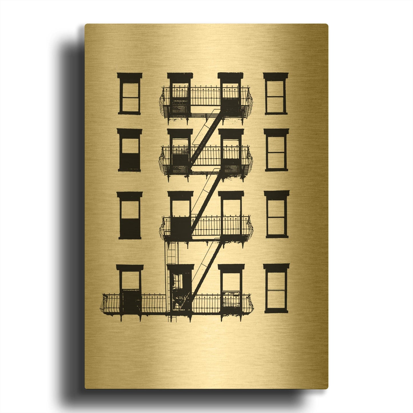 'NYC in Pure BandW VI' By Jeff Pica Gold Metal Wall Art