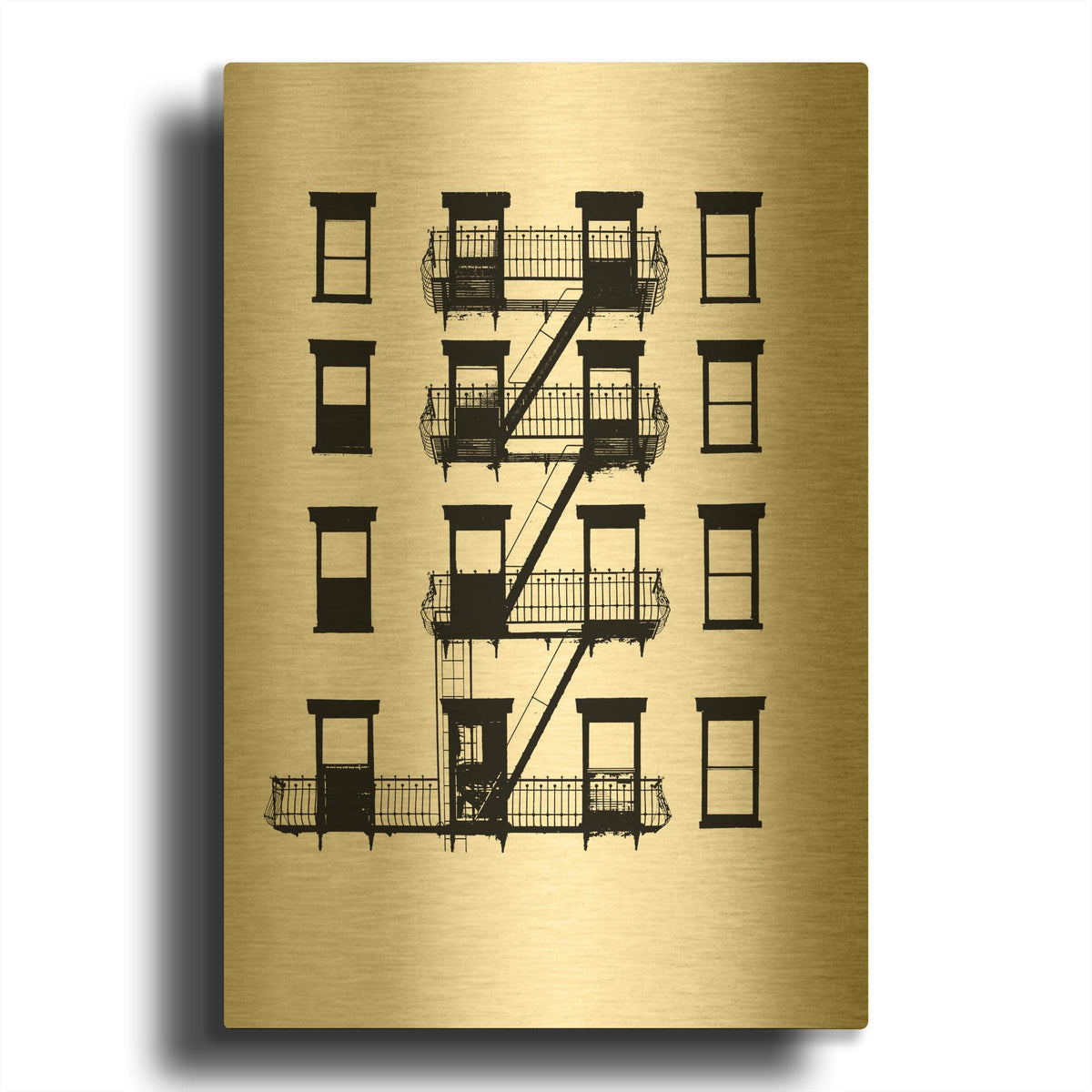 'NYC in Pure BandW VI' By Jeff Pica Gold Metal Wall Art
