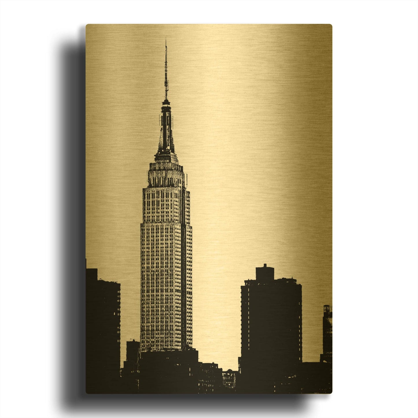 'NYC Skyline I' By Jeff Pica Gold Metal Wall Art