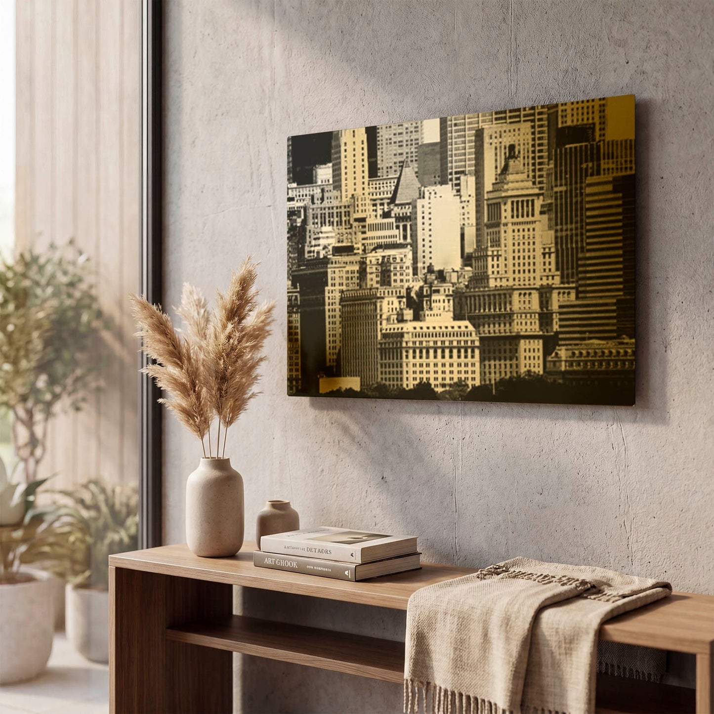 'NYC Skyline IX' By Jeff Pica Gold Metal Wall Art