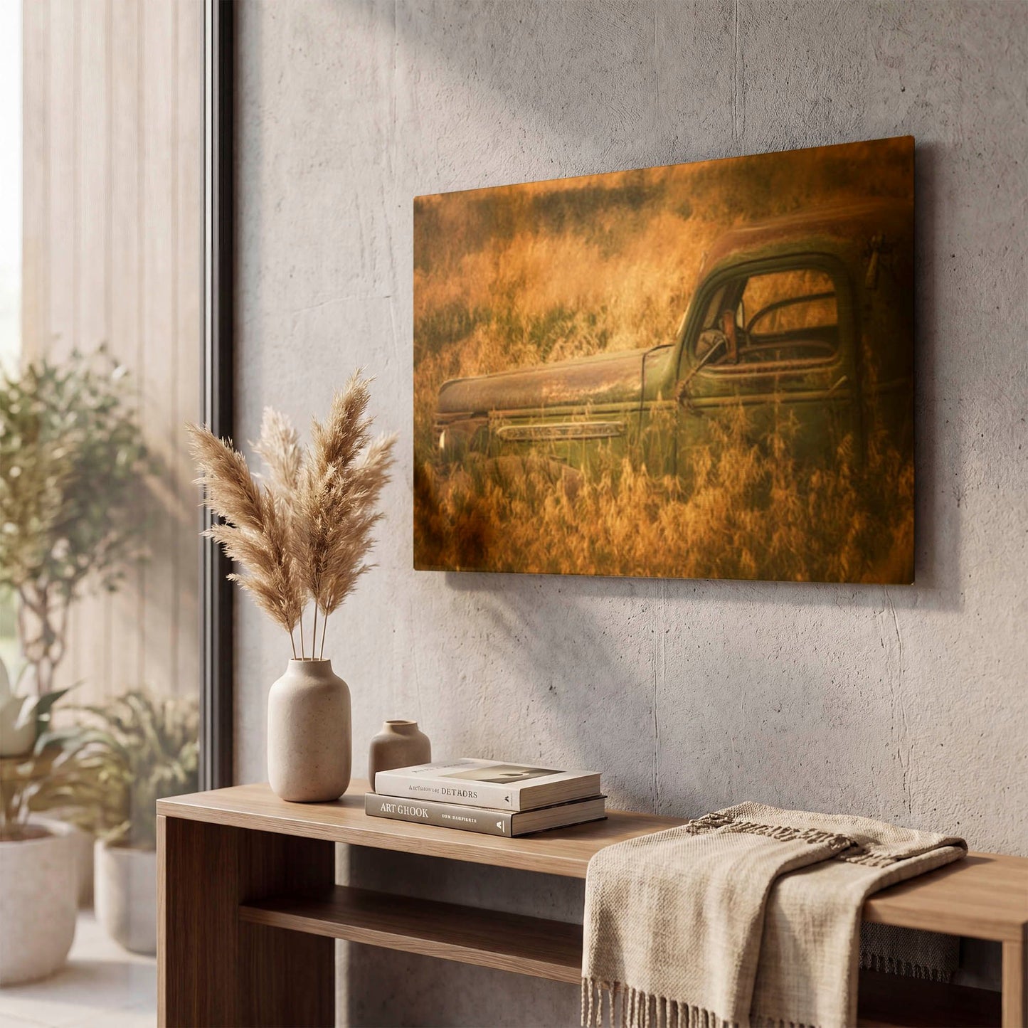 'Farm and Field V' By PH Burchett Gold Metal Wall Art