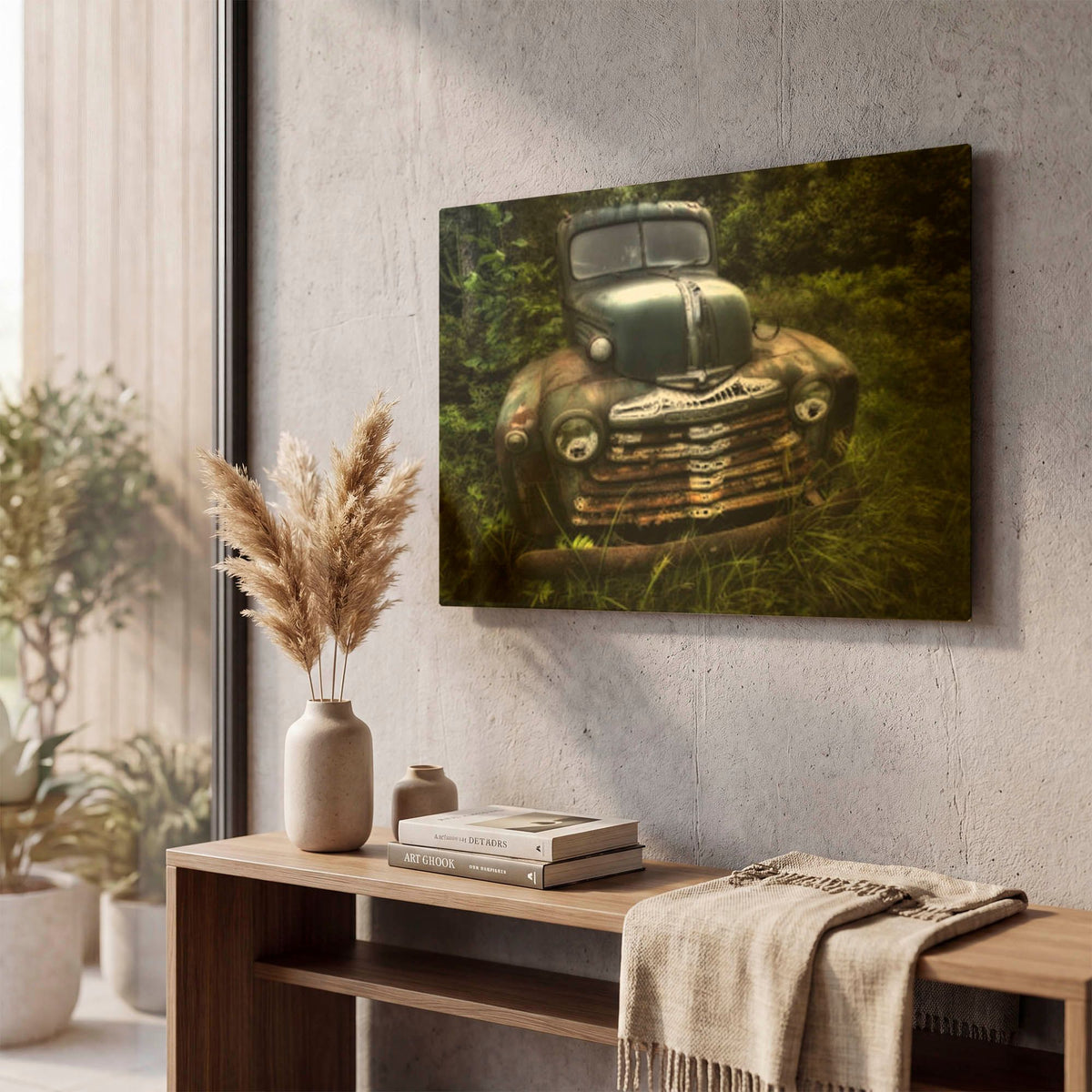 'Rusty Auto I' By PH Burchett Gold Metal Wall Art