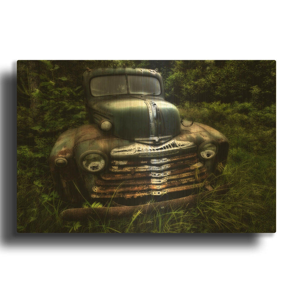 'Rusty Auto I' By PH Burchett Gold Metal Wall Art