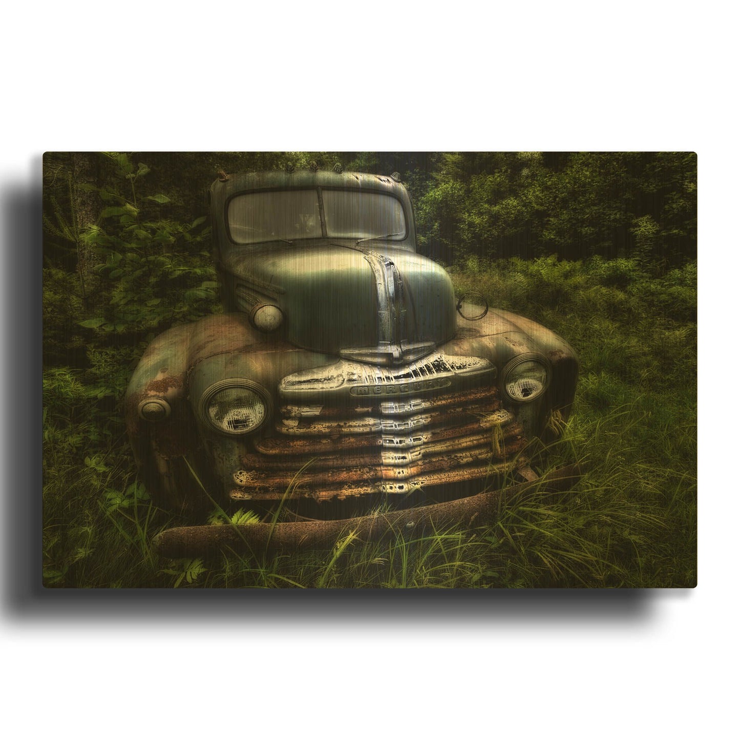 'Rusty Auto I' By PH Burchett Gold Metal Wall Art
