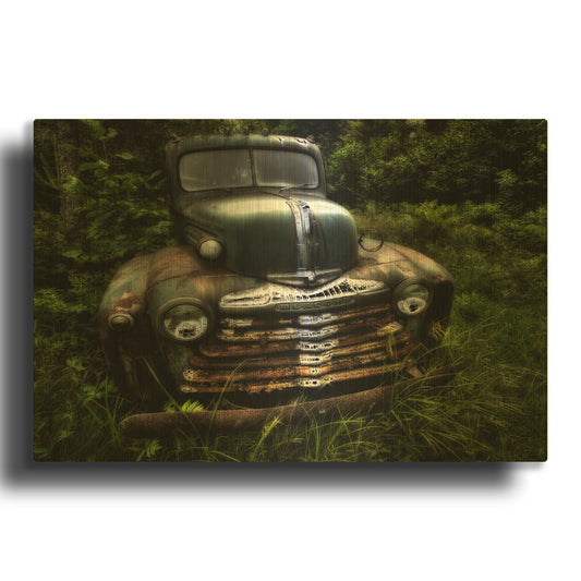 'Rusty Auto I' By PH Burchett Gold Metal Wall Art