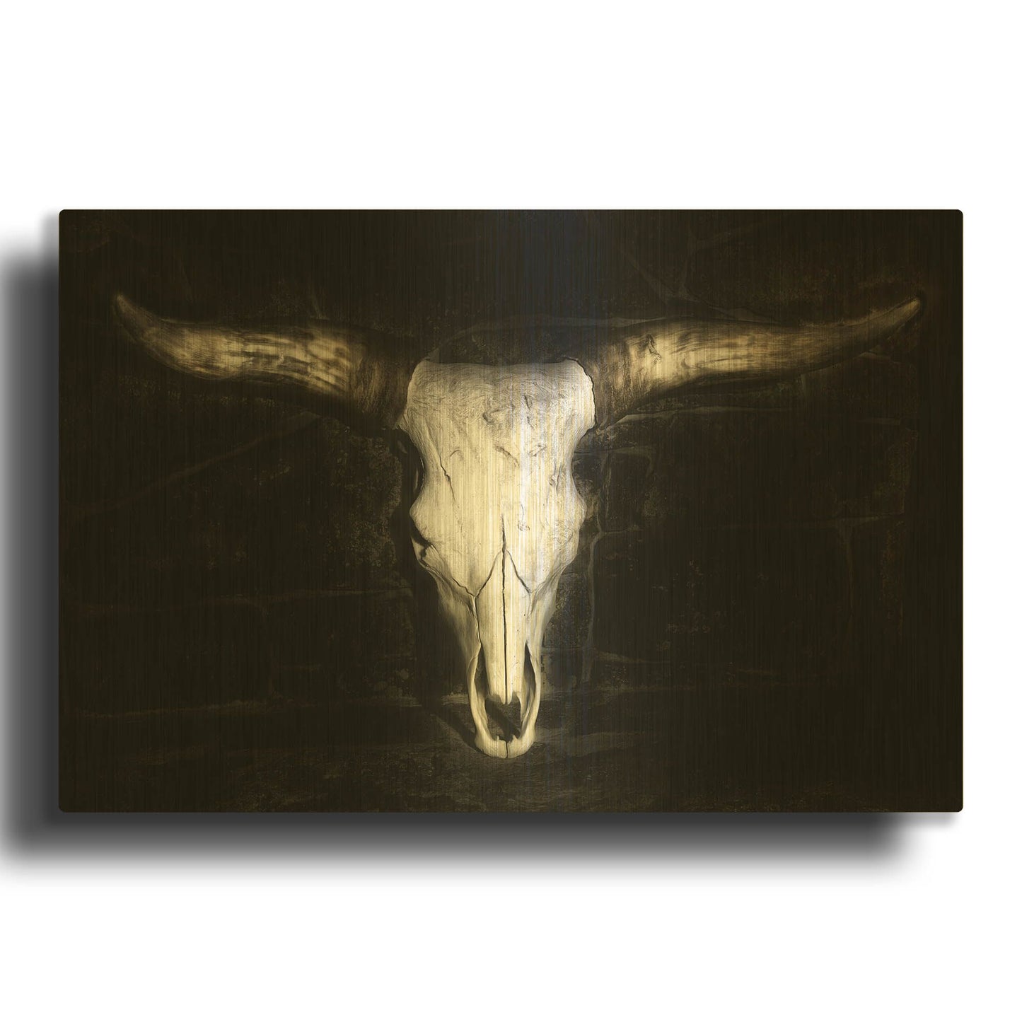 'Cow Skull' By PH Burchett Gold Metal Wall Art