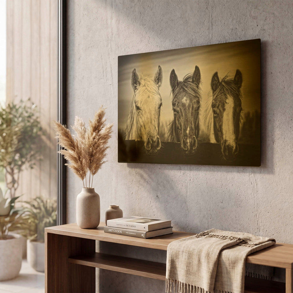 'Three Amigos I' By PH Burchett Gold Metal Wall Art