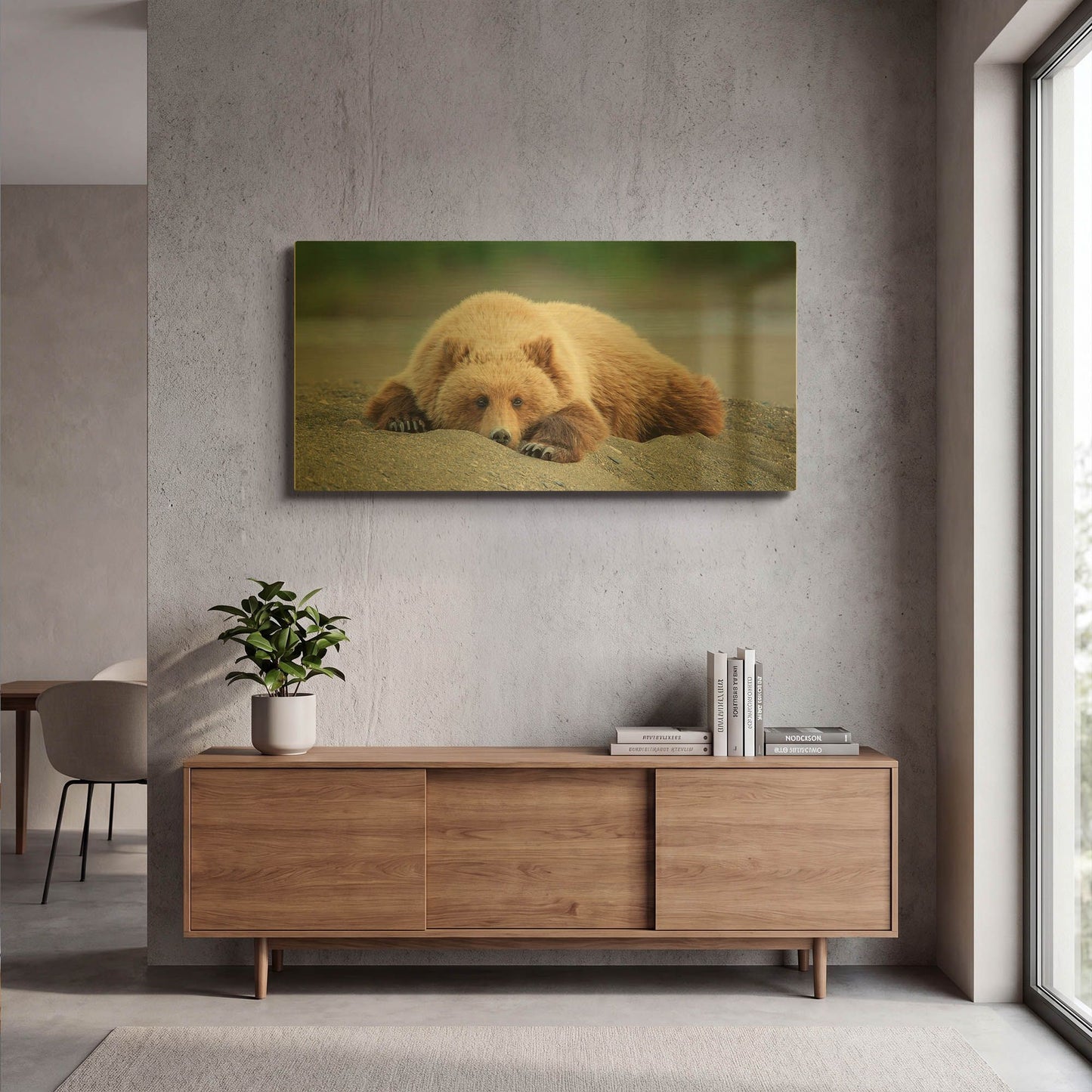 'Bear Life X' By PH Burchett Gold Metal Wall Art