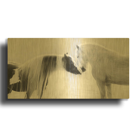 'Collection of Horses III' By PH Burchett Gold Metal Wall Art
