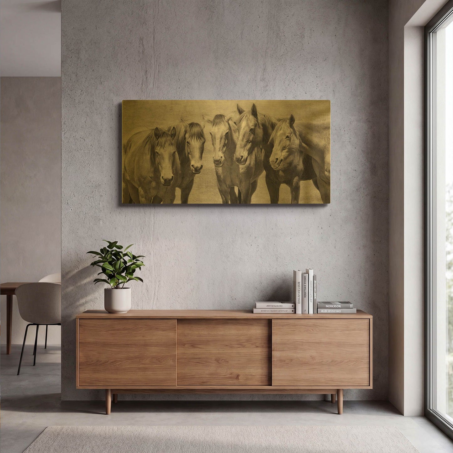 'Meeting of the Minds' By PH Burchett Gold Metal Wall Art