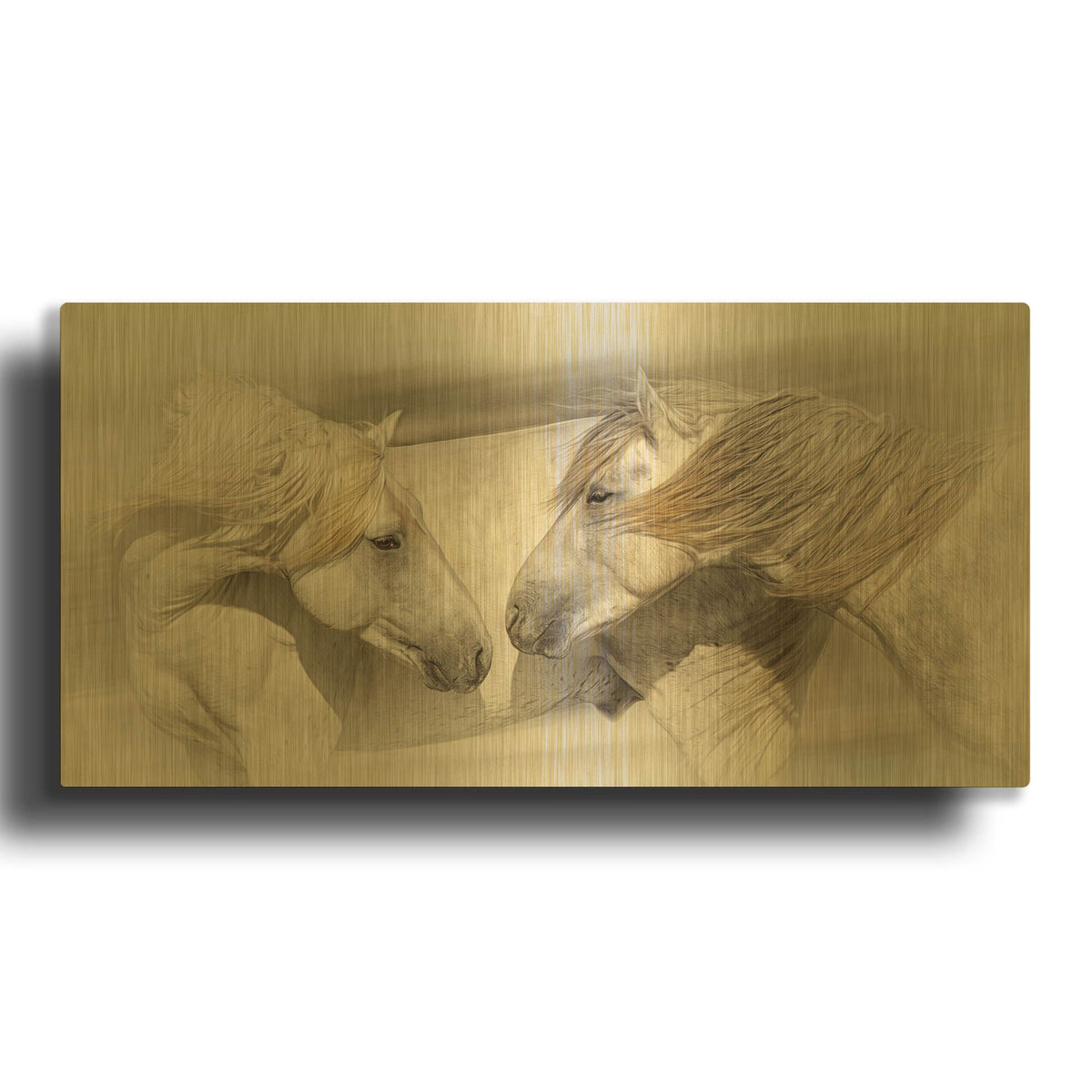 'Old Acquaintances' By PH Burchett Gold Metal Wall Art