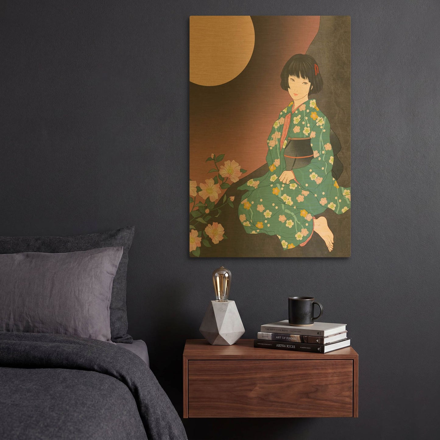 'Sazanka' By Sai Tamiya Gold Metal Wall Art