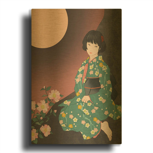'Sazanka' By Sai Tamiya Gold Metal Wall Art