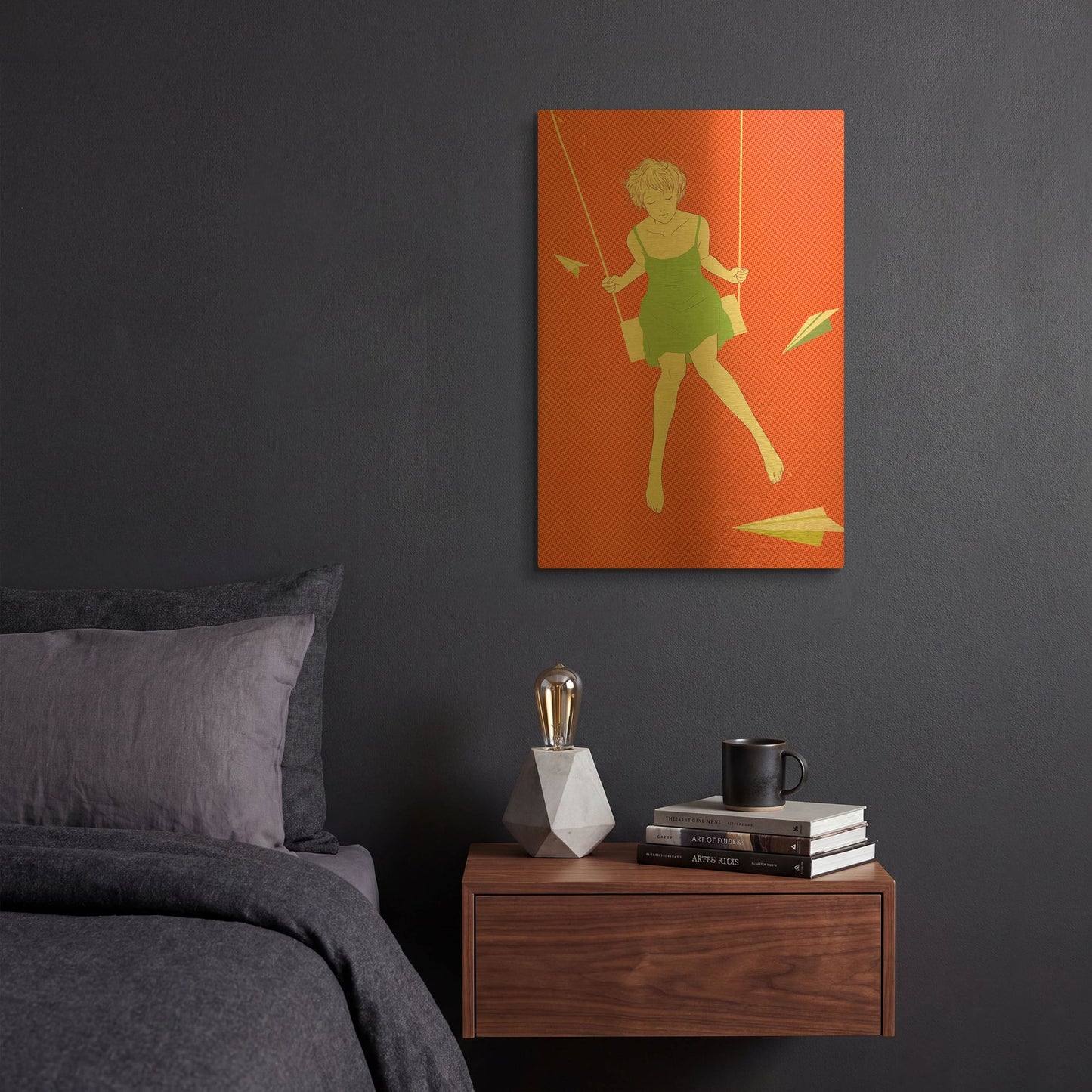 'Swing' By Sai Tamiya Gold Metal Wall Art