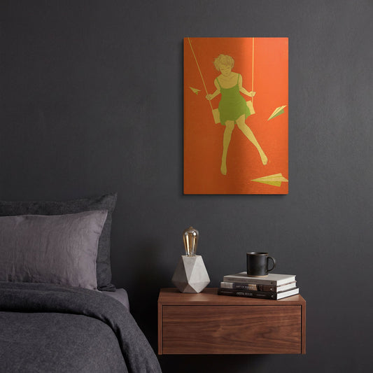 'Swing' By Sai Tamiya Gold Metal Wall Art