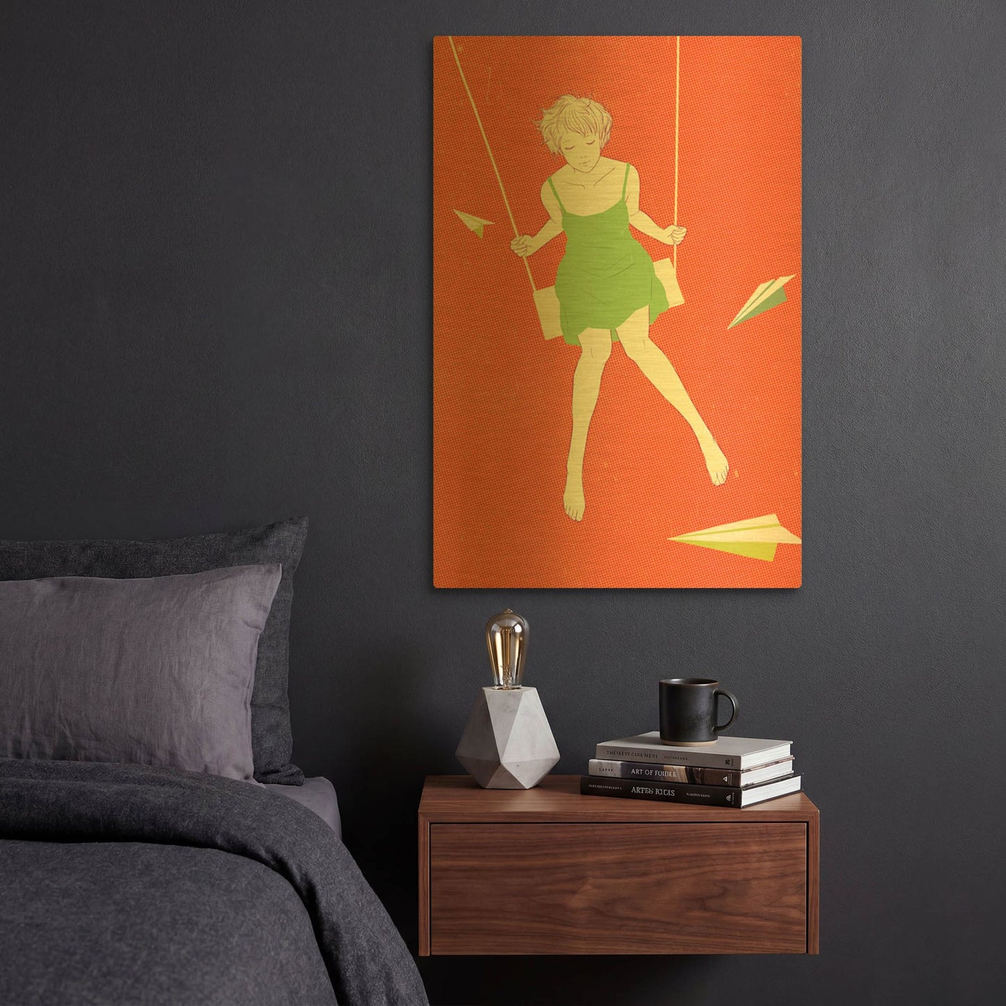 'Swing' By Sai Tamiya Gold Metal Wall Art