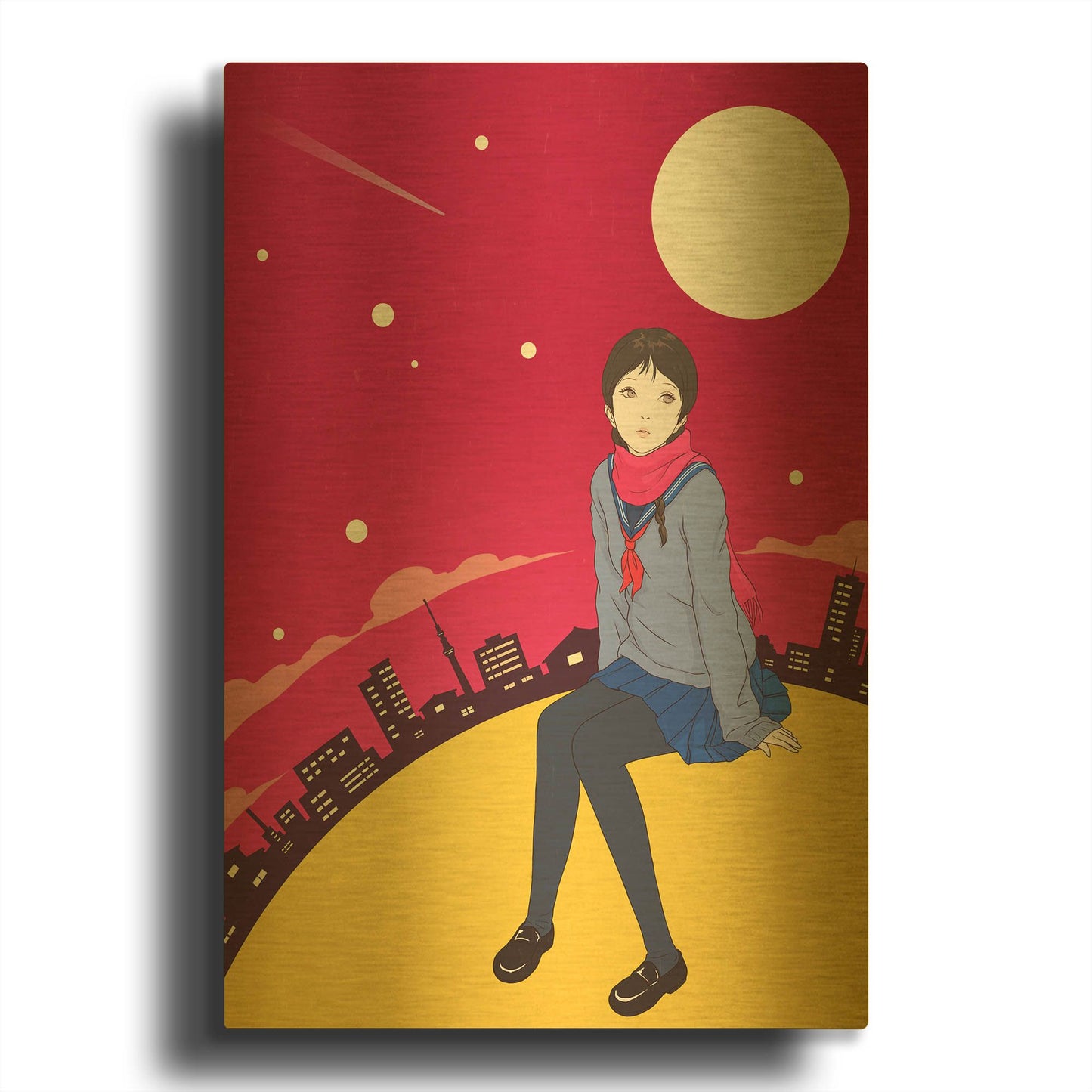 'Twilight' By Sai Tamiya Gold Metal Wall Art