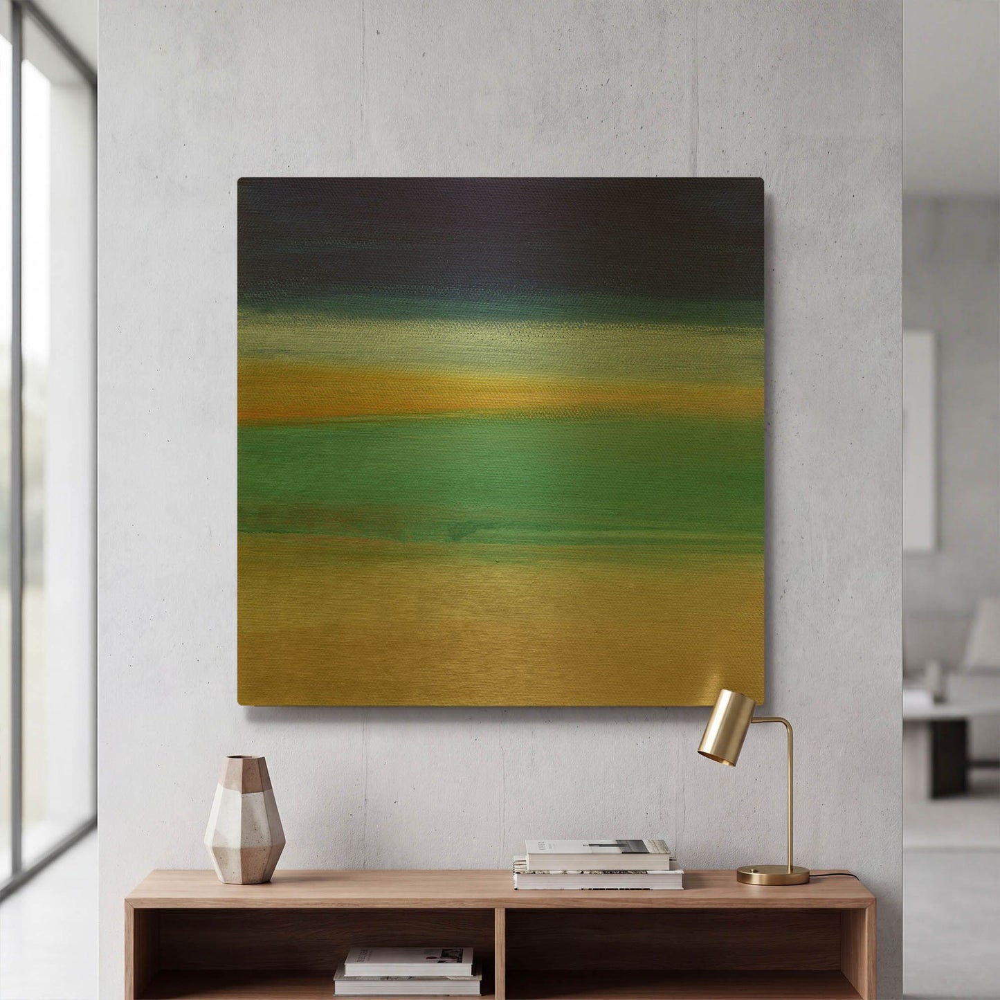 'Beach II' By Linda Woods Gold Metal Wall Art