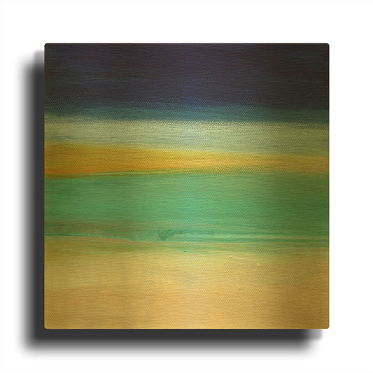'Beach II' By Linda Woods Gold Metal Wall Art