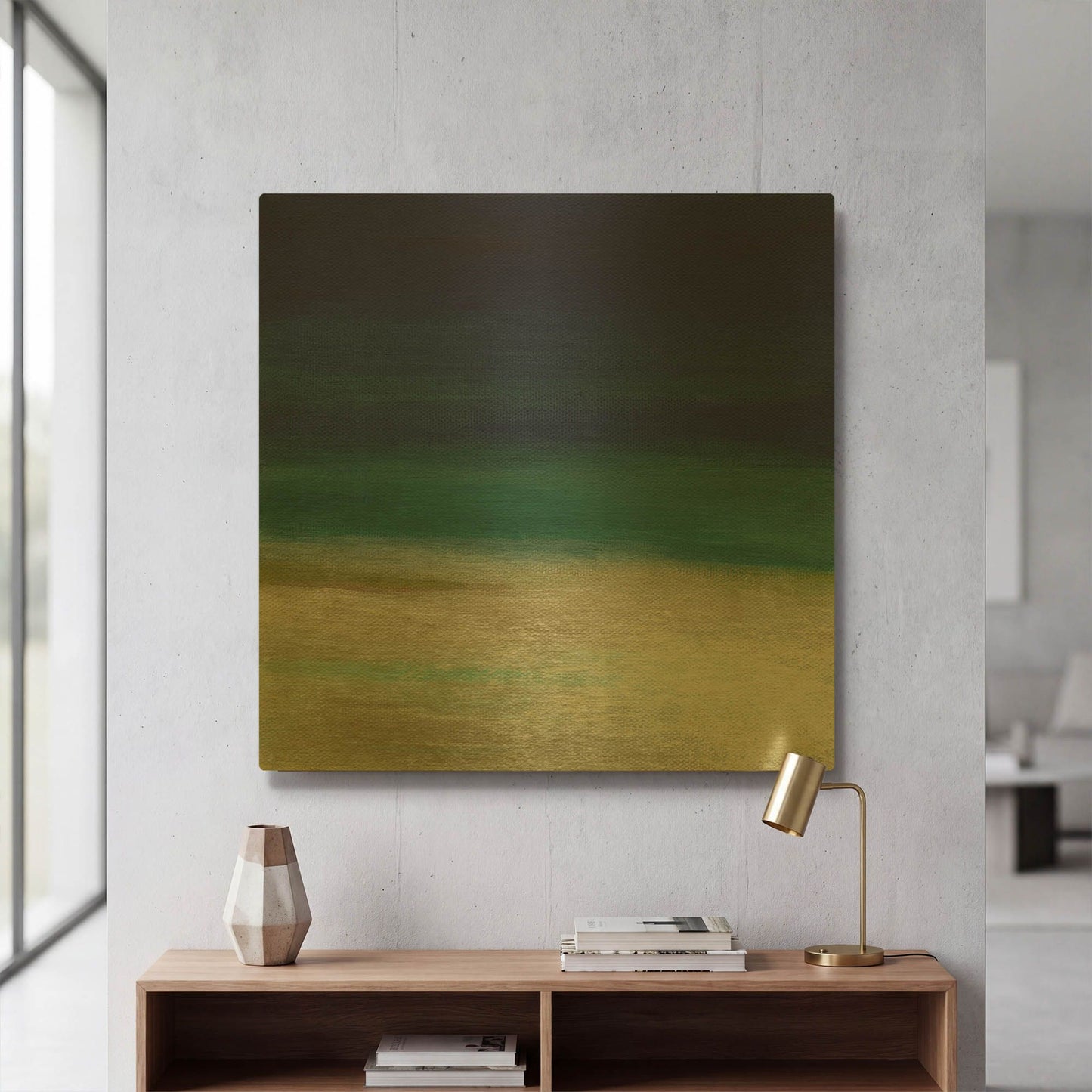 'Beach IV' By Linda Woods Gold Metal Wall Art